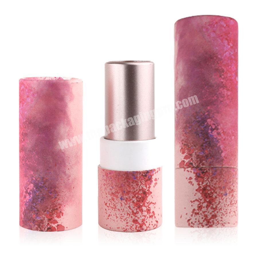 custom logo cosmetic round lip balm lipstick container paper tube