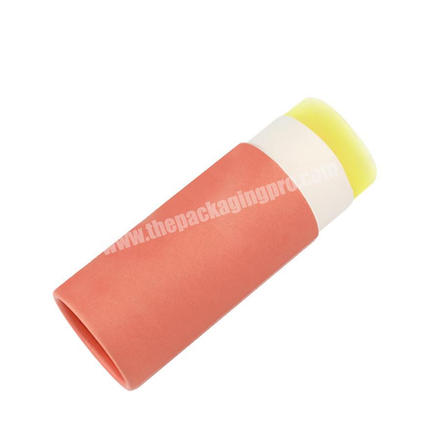 custom printed 100% recycled kraft cosmetic packaging 0.3 oz 0.5oz deodorant push up lip balm paper tube