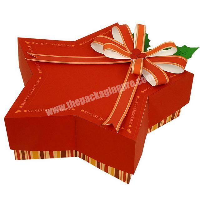 custom printed decorative christmas star and moon shaped Gift box