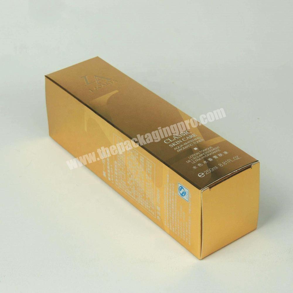 custom printed personal care golden paper cosmetics packaging boxes
