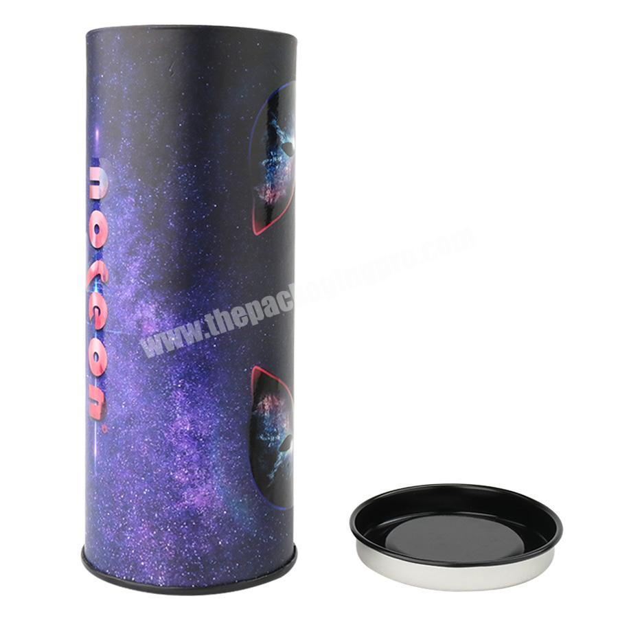 customized size CMYK printing small large metal lid cardboard paper tube