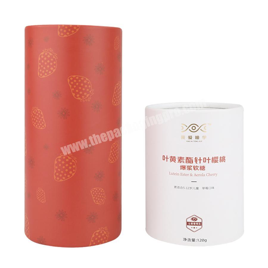 cylinders cardboard packaging custom pink white paper cans tube