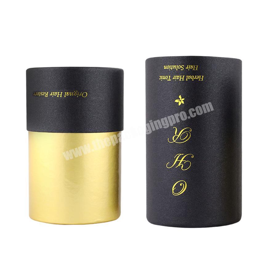 eco fine packaging cylinder candle gold hair oil boxes tube