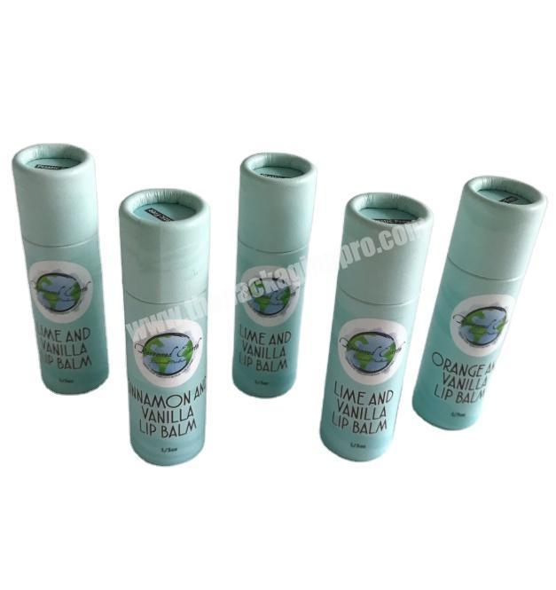 eco friendly custom- made cylinder push up lip balm paper tube  deodorant cosmetic packaging box