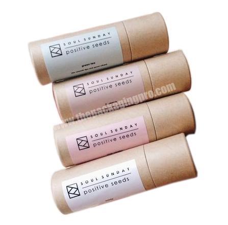 eco friendly kraft push up paper tubes  round cardboard box for deodorant stick coated wax paper inside