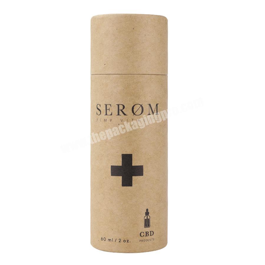 empty round custom printed black printing skincare cosmetic craft paper cylindrical packaging cardboard tube