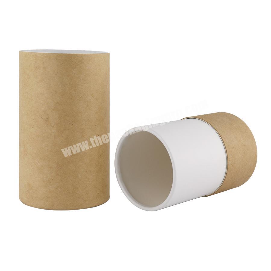 factory prices luxury packaging CMYK printing brown craft cylinder cardboard tube box
