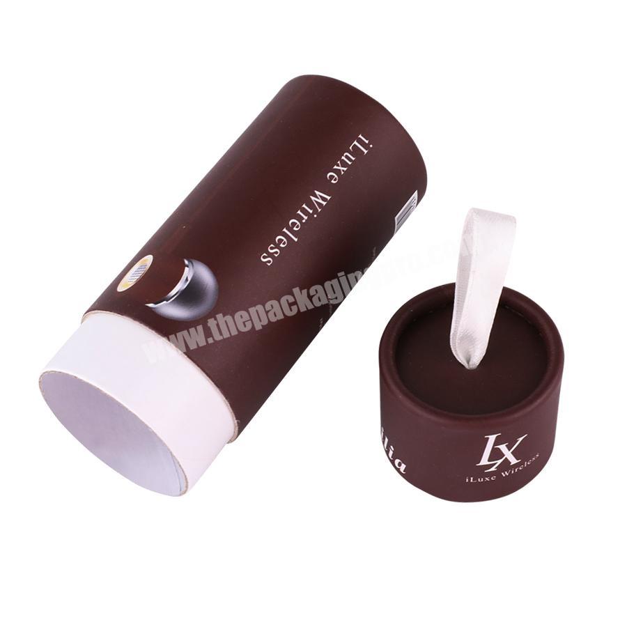 high quality brown paper with string customized tube bottle cylinder cardboard box packaging