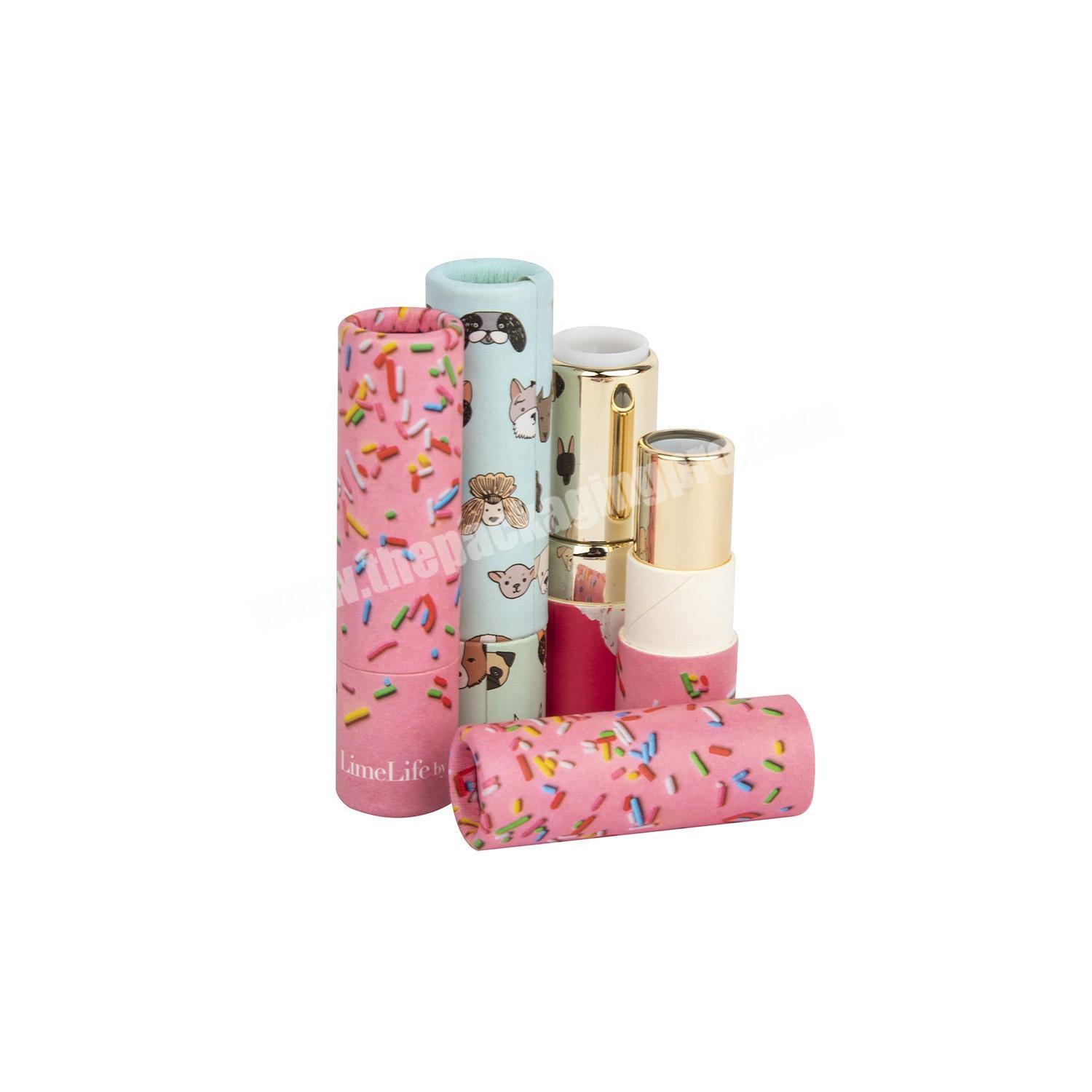 Eco cosmetic packaging paper cardboard roll on lip gloss tubes