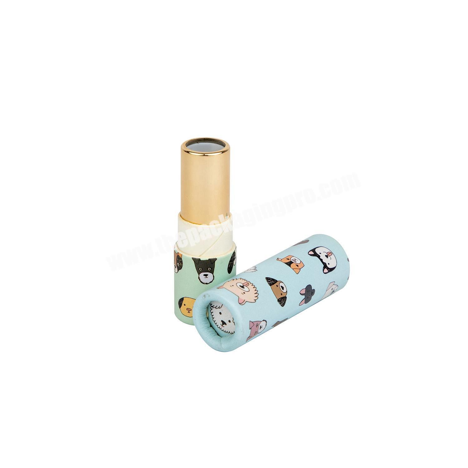 Custom paper cardboard lipstick tube empty mini lip balm container