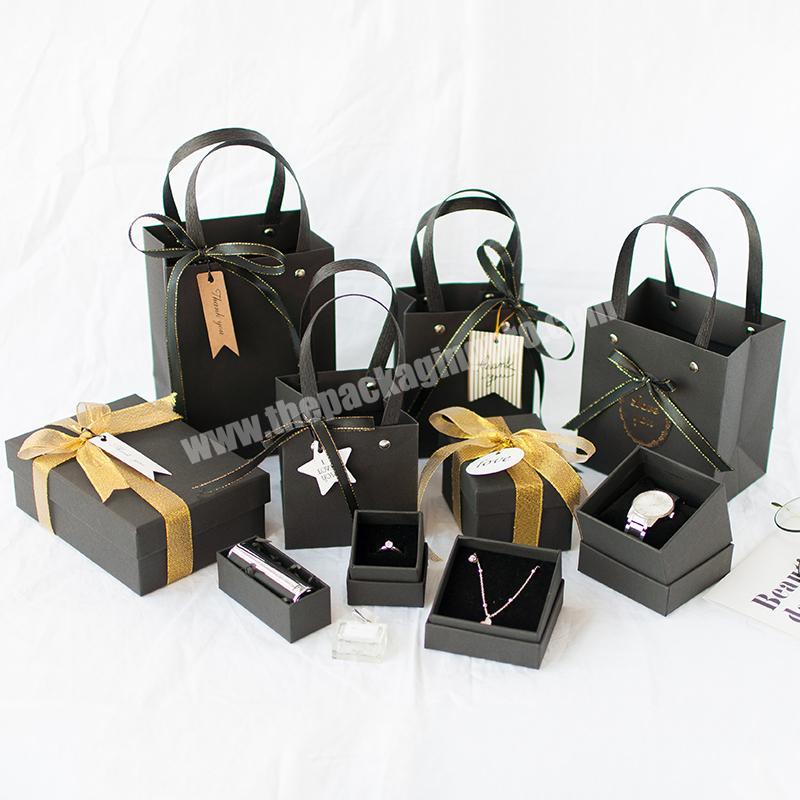 luxury rigid black flip top jewelry gift boxes for necklaces