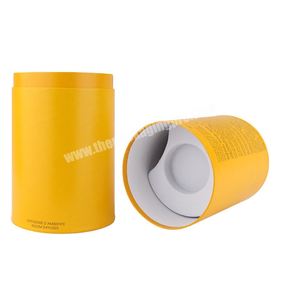 luxury tea cylinder tube hot foil outbossing kraft paper packaging box