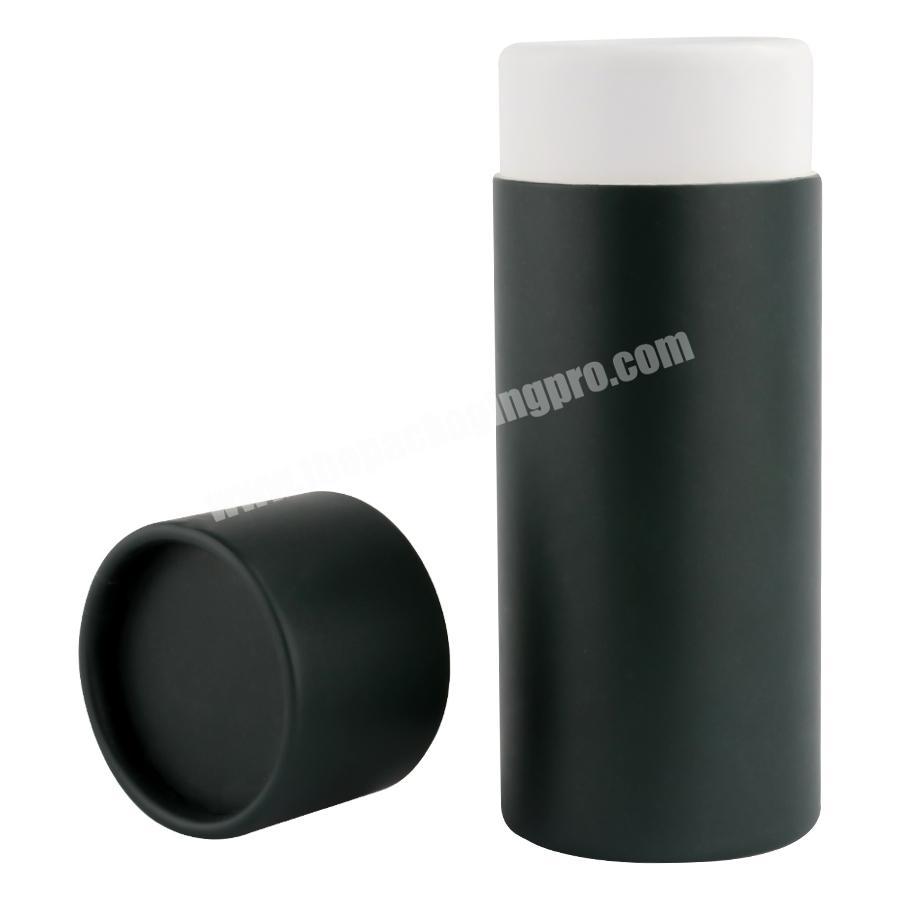 packaging customization recycled craft cardboard white brown black paper tube with glossy vinly sticker
