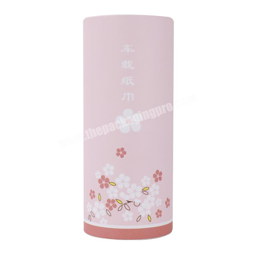 pink eco friendly food grade custom printed cylinder packaging tube paper packaging