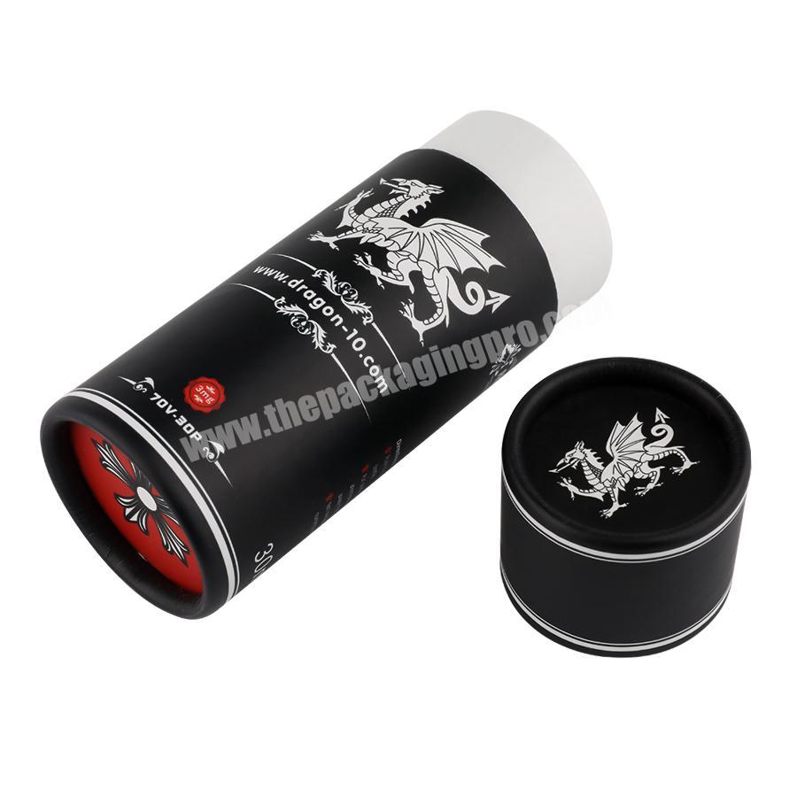 silver printing black cosmetic whiskey packaging paper tube
