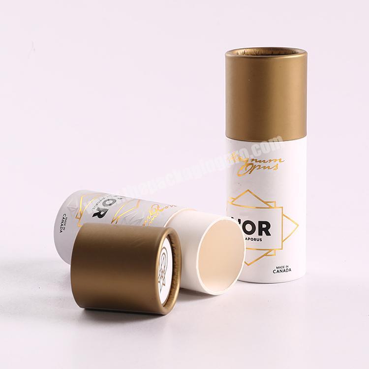 wholesale custom CBD round cylinder cardboard essential oil tube canister box
