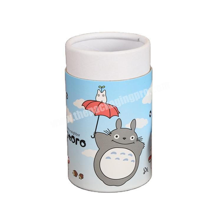 wholesale custom Cartoon print round paper tube cosmetic packaging lip balm 500g paper tube for candle