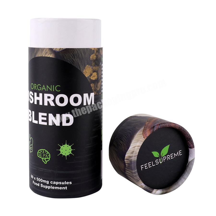 wholesales high quality customized colorful foil printing spot UV round cylinder paper tube black