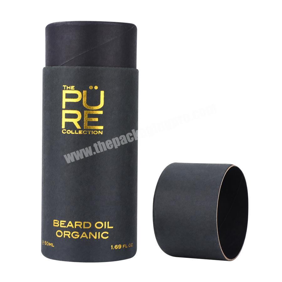 wholesales matte black gold foil high quality round jewelry packaging black paper tube