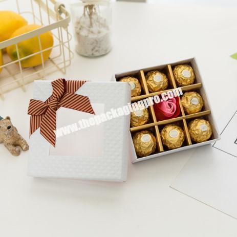personalize 2020 Manufacturers wholesale custom girls Valentine's Day luxury chocolate truffle bow Christmas gift box window boxes NYBZJJ