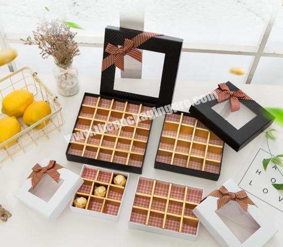 2020 Manufacturers wholesale custom girls Valentine's Day luxury chocolate truffle bow Christmas gift box window boxes NYBZJJ