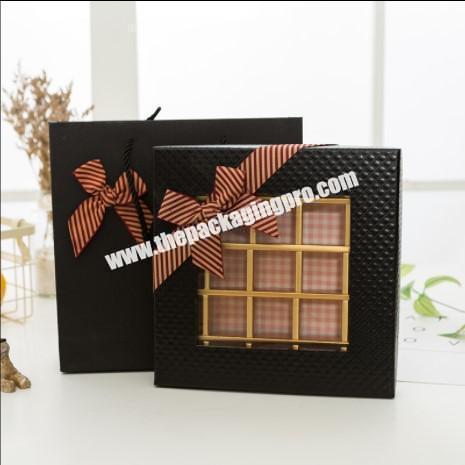 2020 Manufacturers wholesale custom girls Valentine's Day luxury chocolate truffle bow Christmas gift box window boxes NYBZJJ