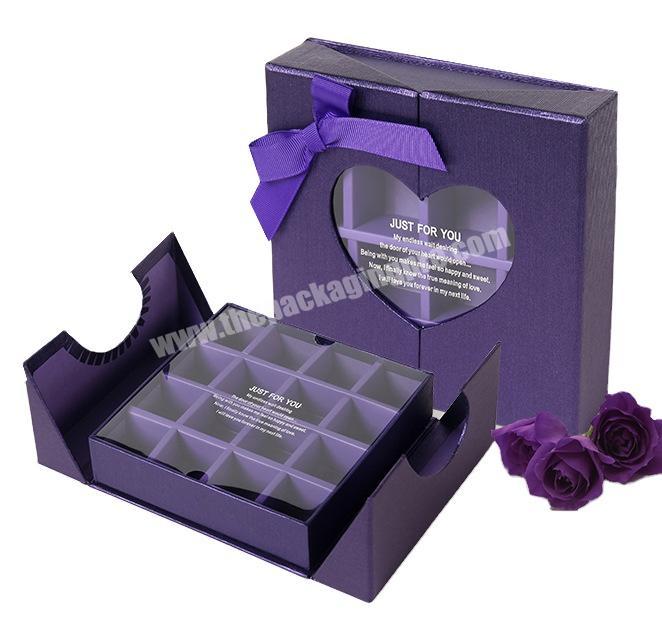 2020High quality manufacturers wholesale heart-shaped window box chocolate box bowknot gift box NYBZJJ