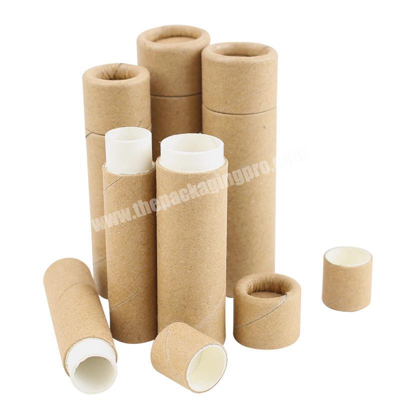 Biodegradable Push Up Small Kraft Paper Cylinder Lip Stick Balm Deodorant Cosmetics Containers Cardboard Tube Packaging