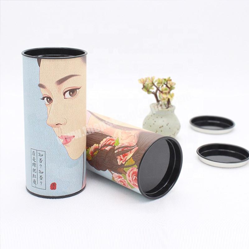 Cosmetics Bottle Cardboard Paper Tube Packaging Metal Tin Lid Wintop Round Packaging
