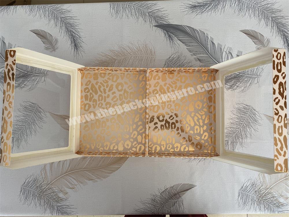 custom Custom Best Selling Cardboard Gold Glitter Wig Packaging Gift Box 