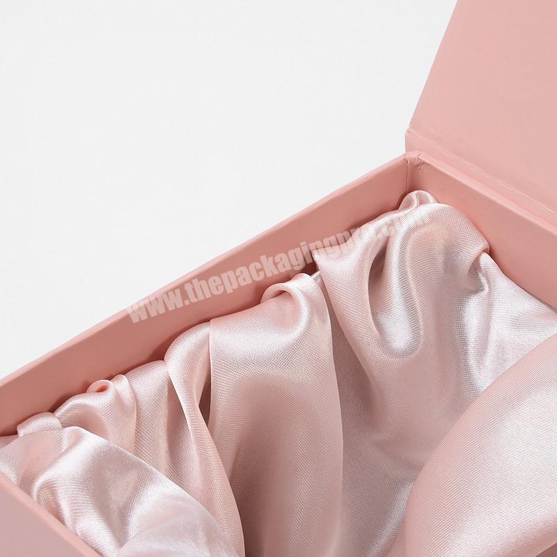Custom Logo Premium Luxury Pink Cardboard Paper Gift Wig Hair Extension Magnetic Packaging Box wholesaler