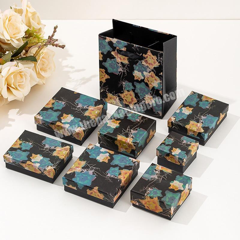 Customize Paper Jewelry Gift Box Solid Color Ring Necklace Earring Bracelet Paper Boxes