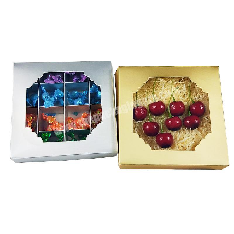 Customized Colorful Printing Paper cardcoard Packaging Custom Square Giftchocolate Box With Pvc Window   NYBZ wholesaler
