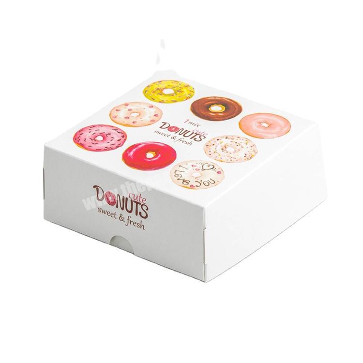 Eco-friendly doughnut packaging food grade paper box take away food packaging box
