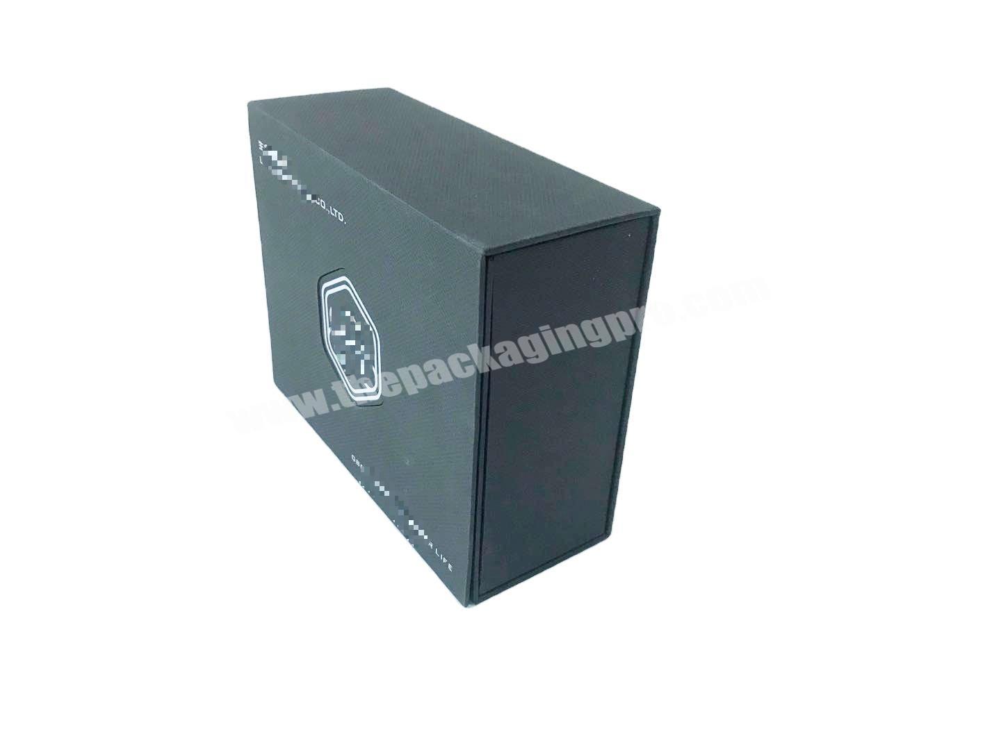 Face mask paper packing box with blister pack inside Black paper gift box factory