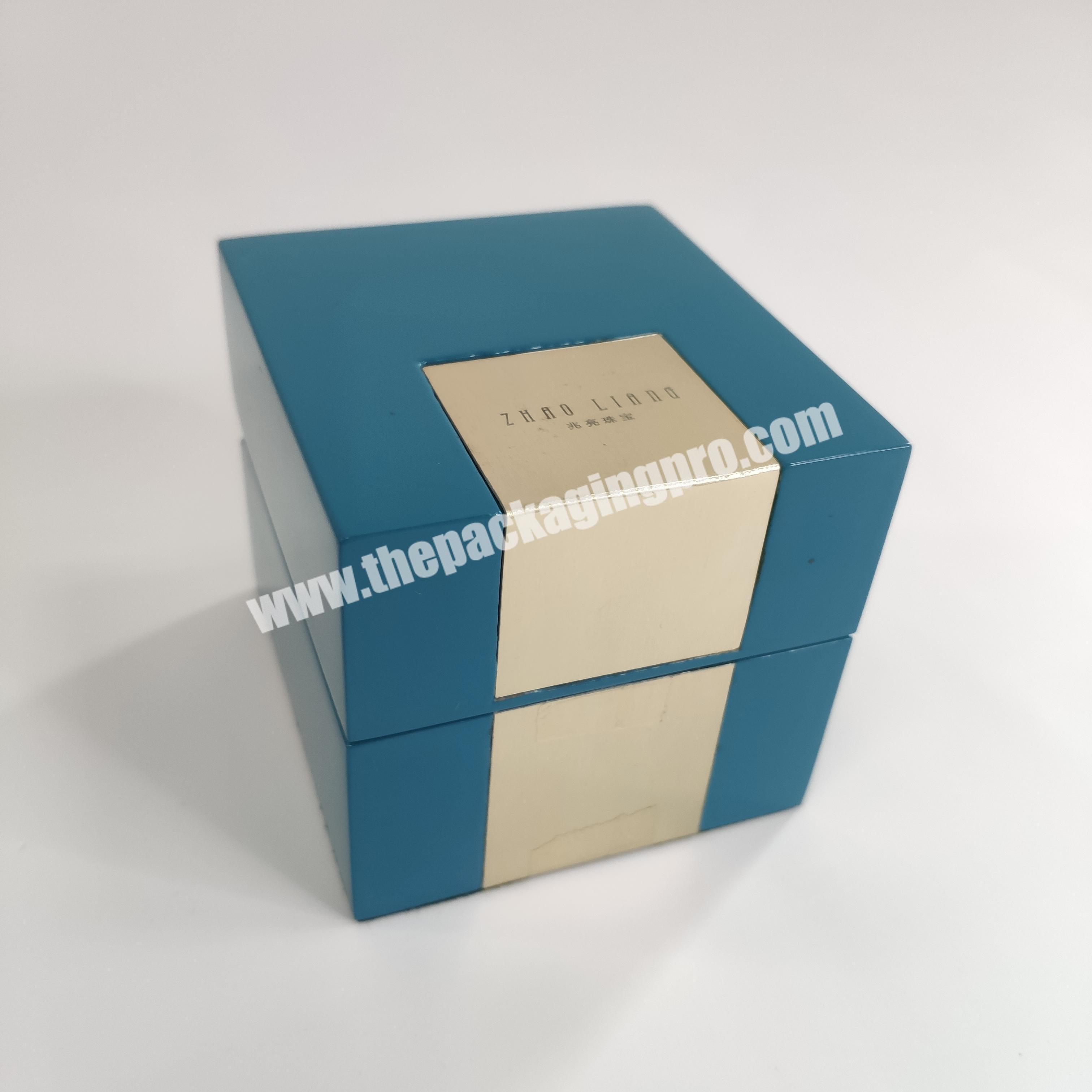 Luxury Wooden jewelry box Custom Handmade Silk Wood Logo