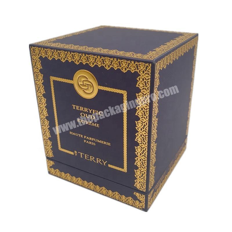Luxury perfume box with logo Embossed  Gold Foil Stamping