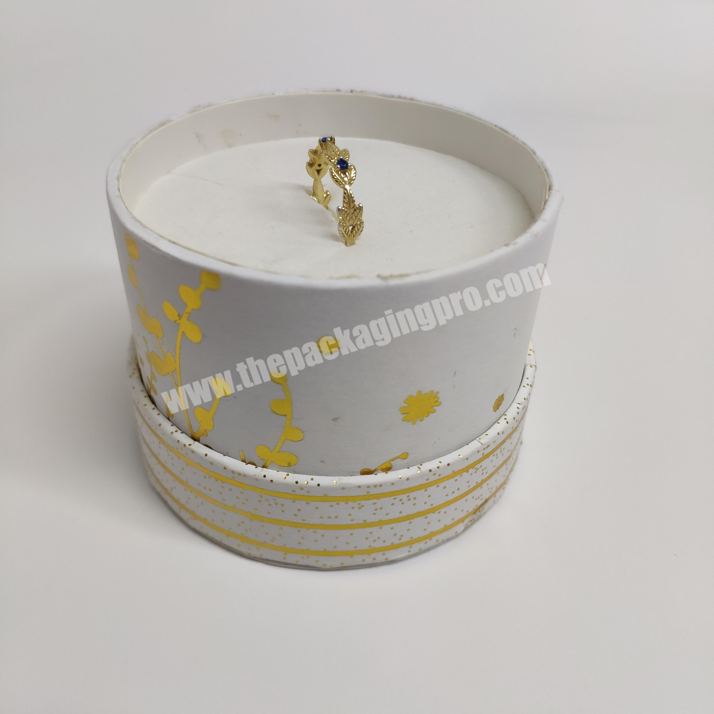 Round Gift Box for Rings and Earrings round paper tube packaging