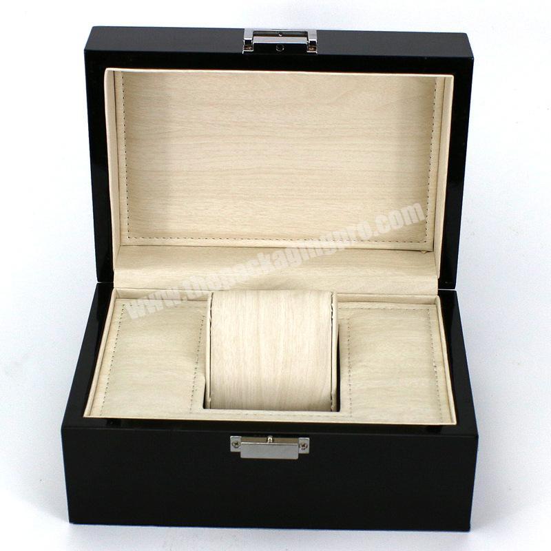 Wholesale Luxury Leather Wooden Watch Packaging Gift Box With Customized Logo