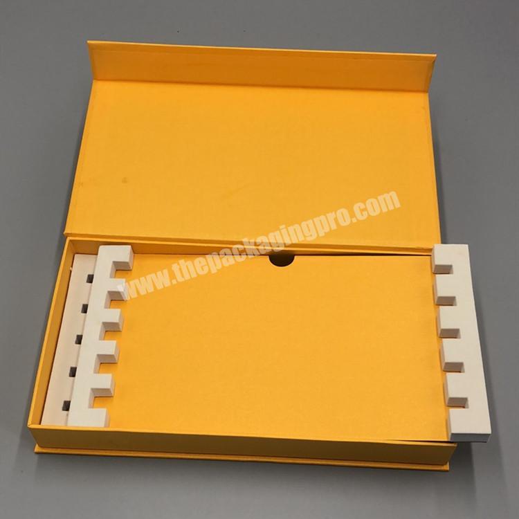 Wholesale custom printing luxury yellow cardboard gift packaging magnetic gift box