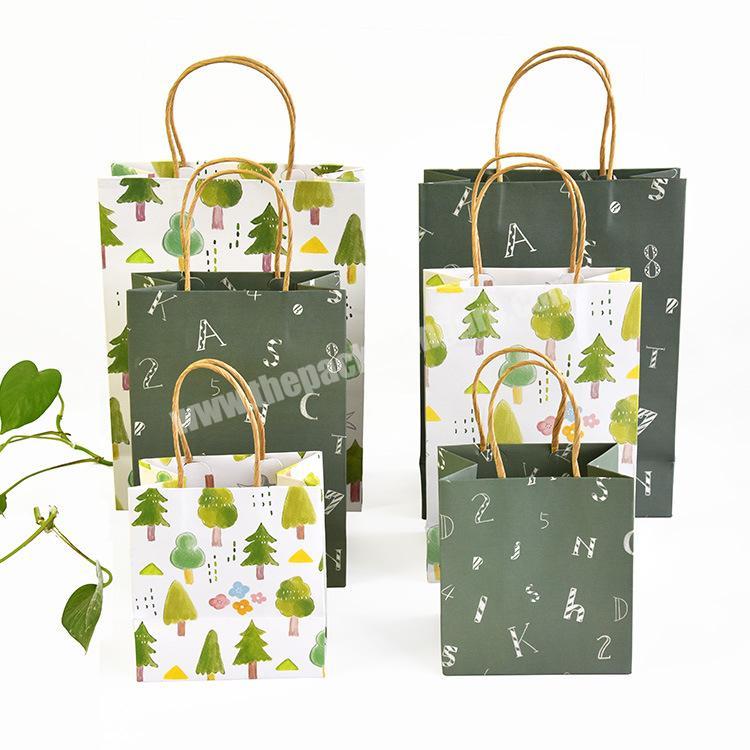 personalize Wintop Kraft Printed Paper Bags with Paper Twisted Handles Christmas Design