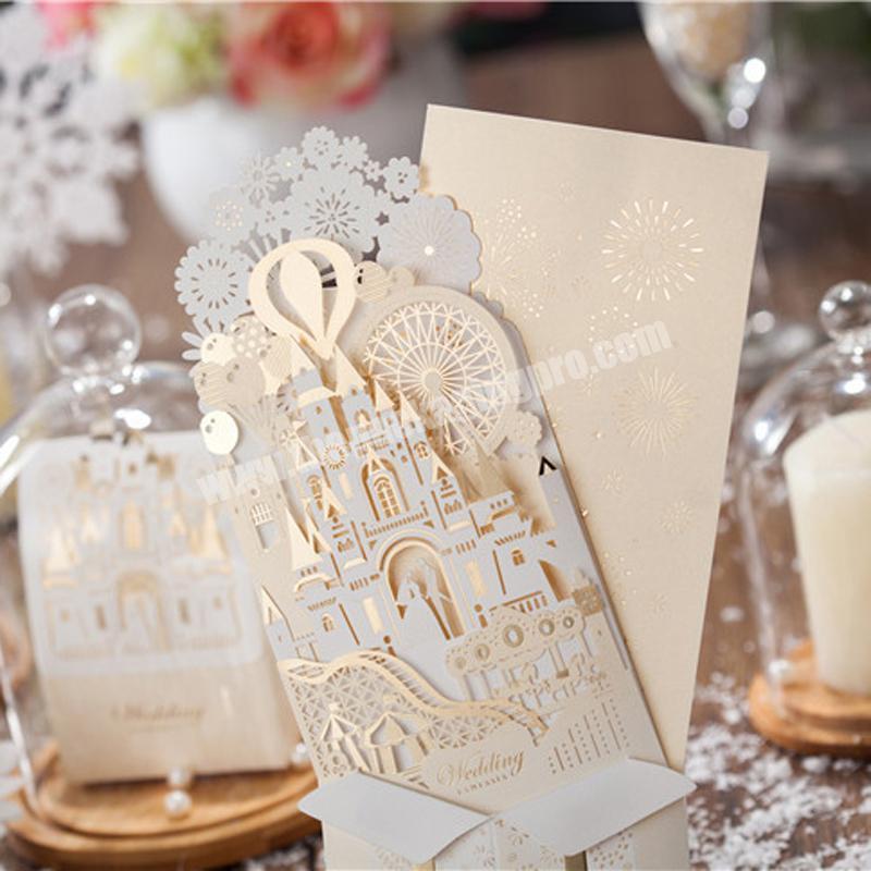 castle design royal wedding invitation card