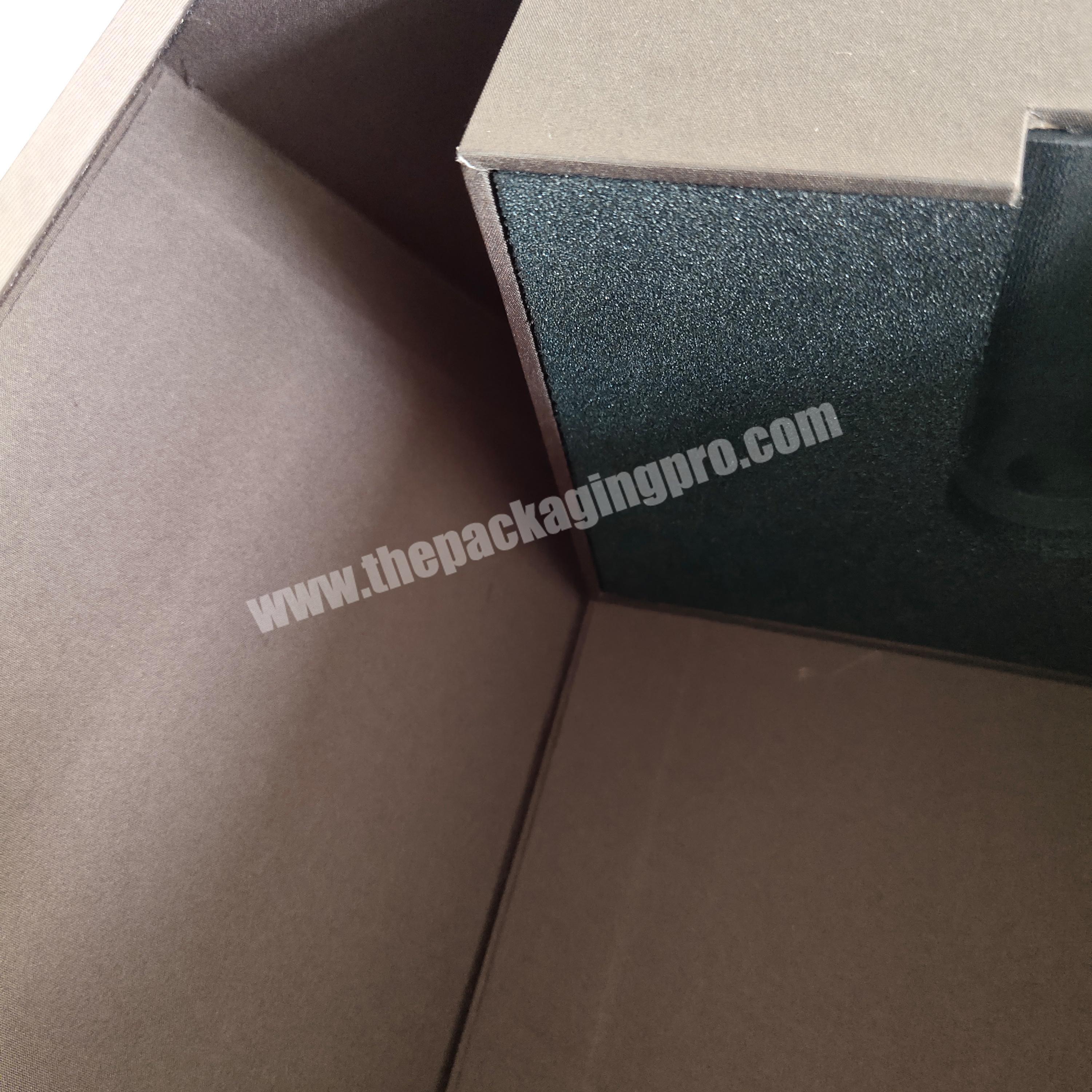 personalize custom china luxury brown boxes cloth and cardboard double door for martell wine bottle packaging