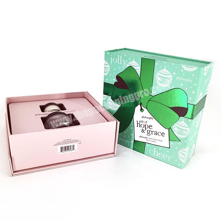 2020 China Manufactured Christmas Packaging PET paper insert blister gift set Paper Box For Cosmeticsskin care