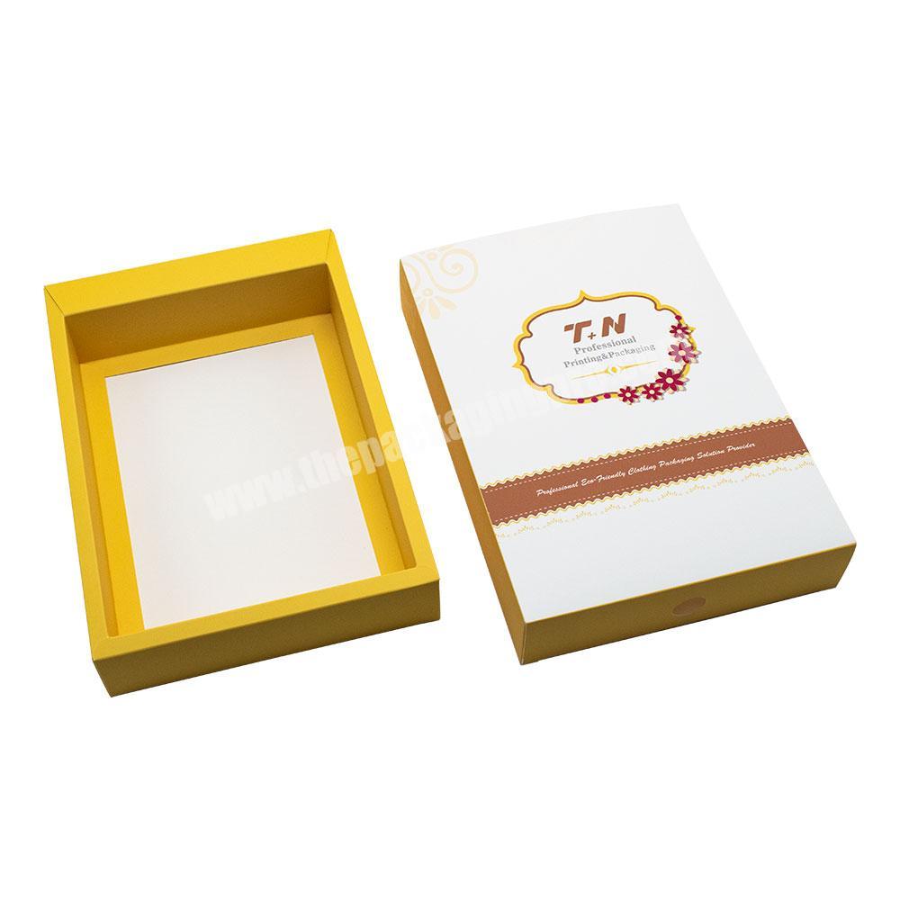 2022 Fancy Design Hot Sale Clothing Lid and Bottom Box Eco Friendly Clothes Packaging