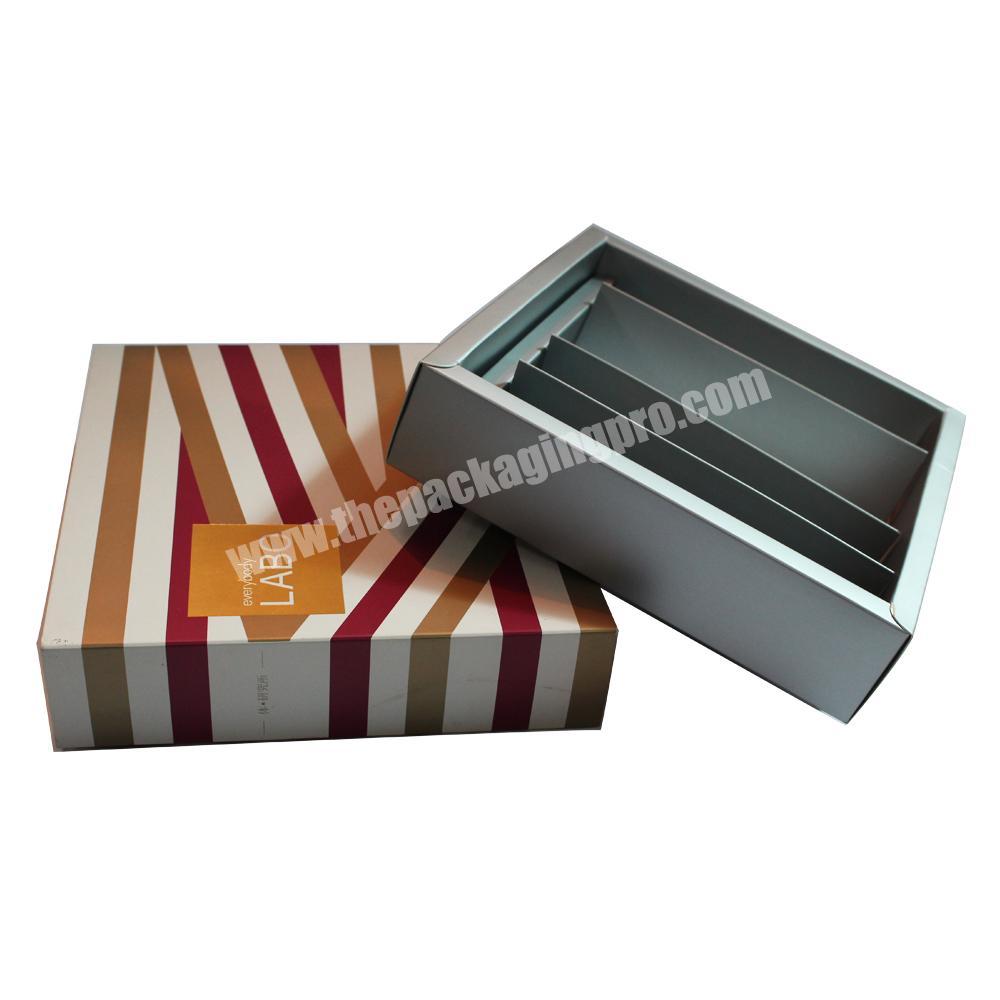 2022 custom packaging Slide open boxes partition gift box with drawer divider