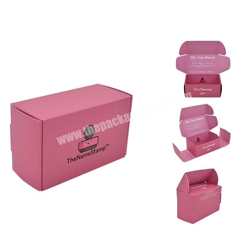 400gsm eco friendly paper card folding mailer shipping box pink