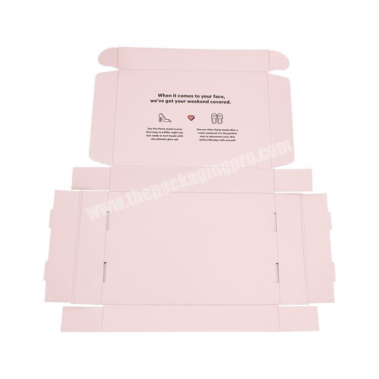 Best selling pink shipping boxes work home packing paper box custom wholesaler