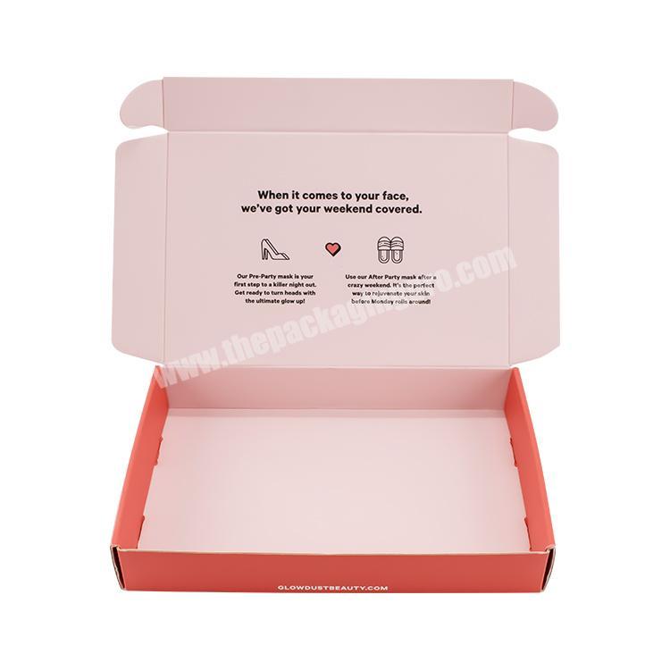 Best selling pink shipping boxes work home packing paper box custom