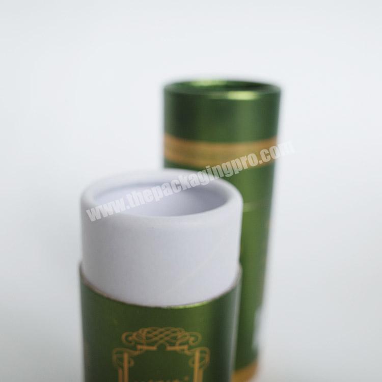 personalize Biodegradable Custom Green Cardboard Paper Tube with Logo Hot Stamping